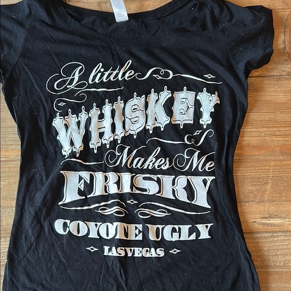 Tops - Black Short Sleeve Tee, Coyote Ugly Bar, Las Vegas, Size M